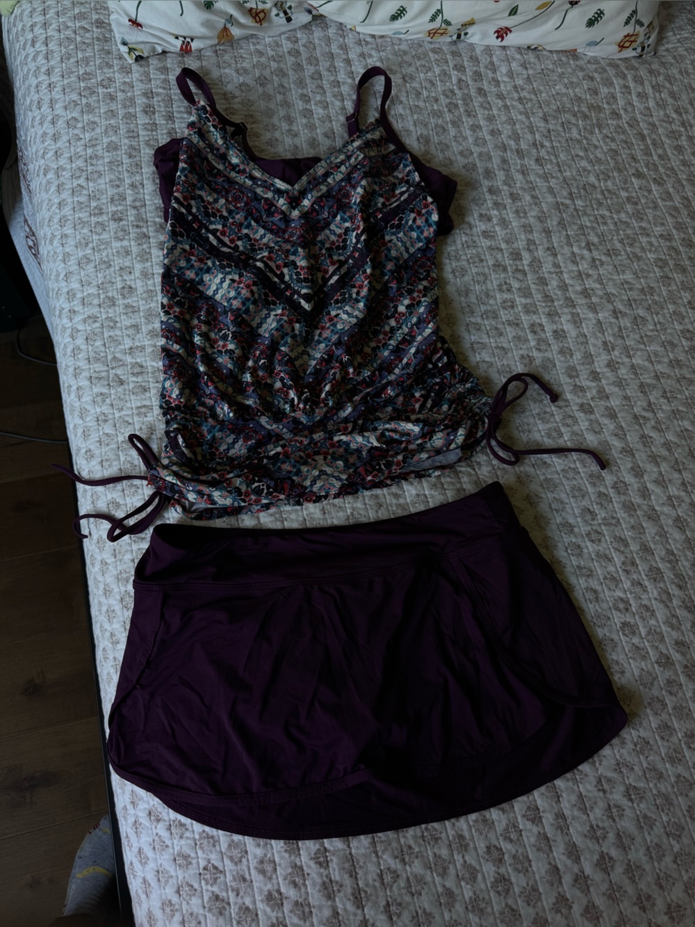Athleta Plum Floral Print Tankini Set